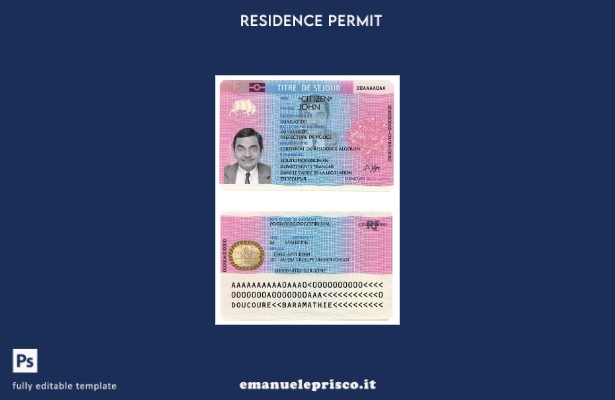 stile verificato Modello di permesso di soggiorno in Francia (Titre de séjour).